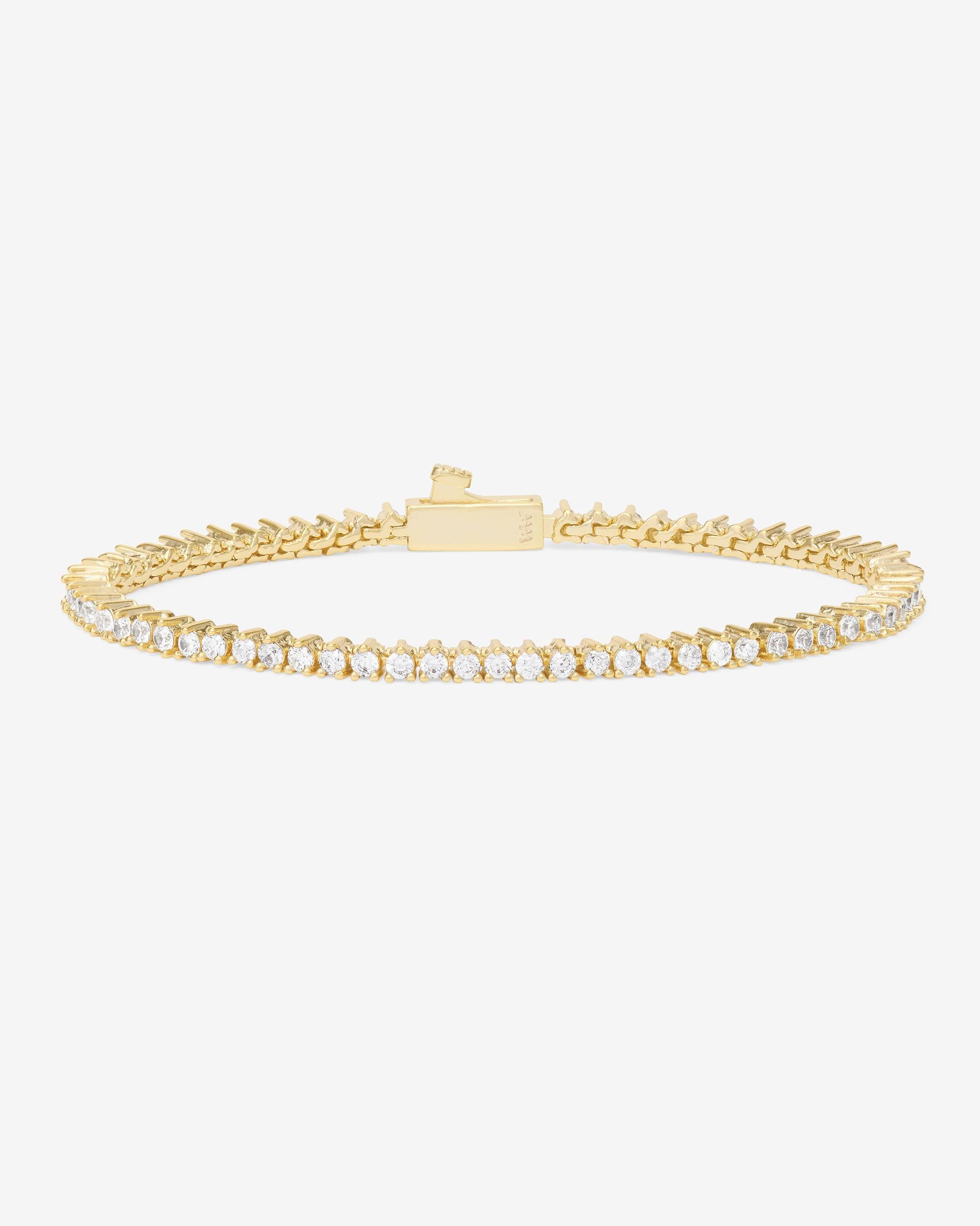 Not Your Basic Tennis Bracelet 2mm - Gold|White Diamondettes