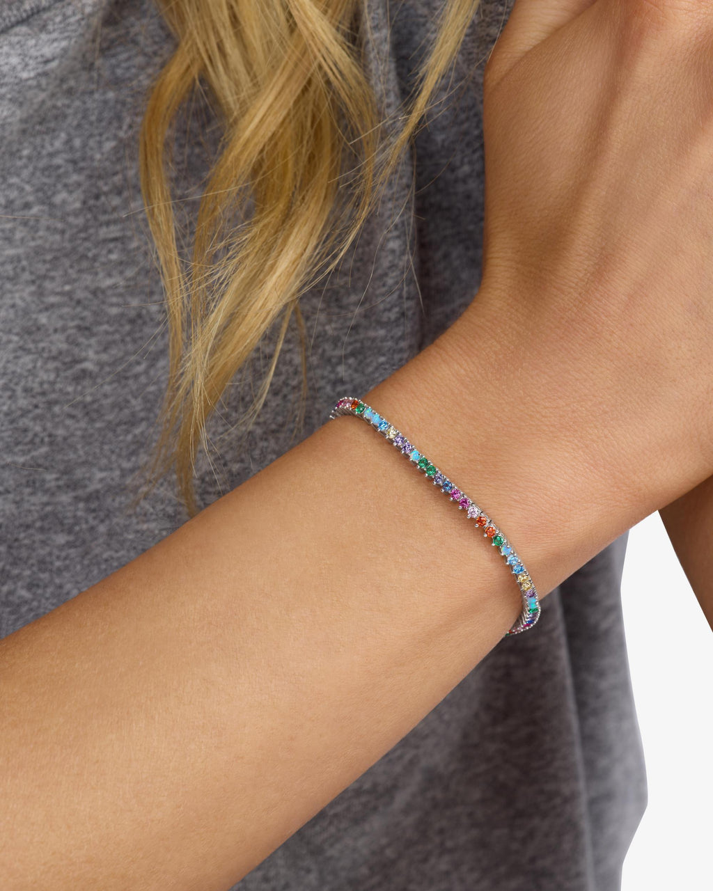 Not Your Basic Tennis Bracelet 2mm - Silver|Multi Stone