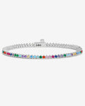 Not Your Basic Tennis Bracelet 2mm - Silver|Multi Stone