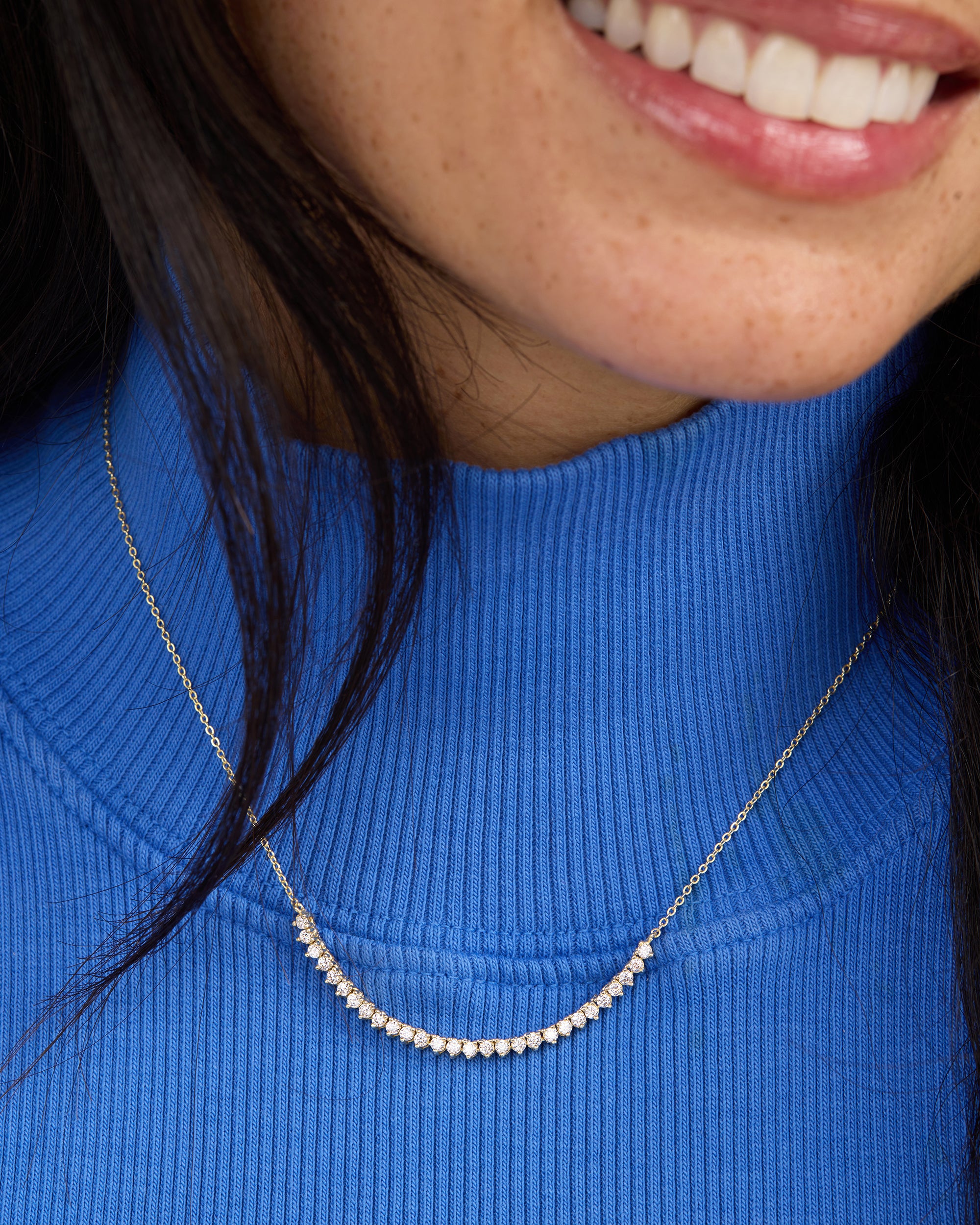 Baby Not Your Basic Tennis Chain Necklace - Silver|White Diamondettes