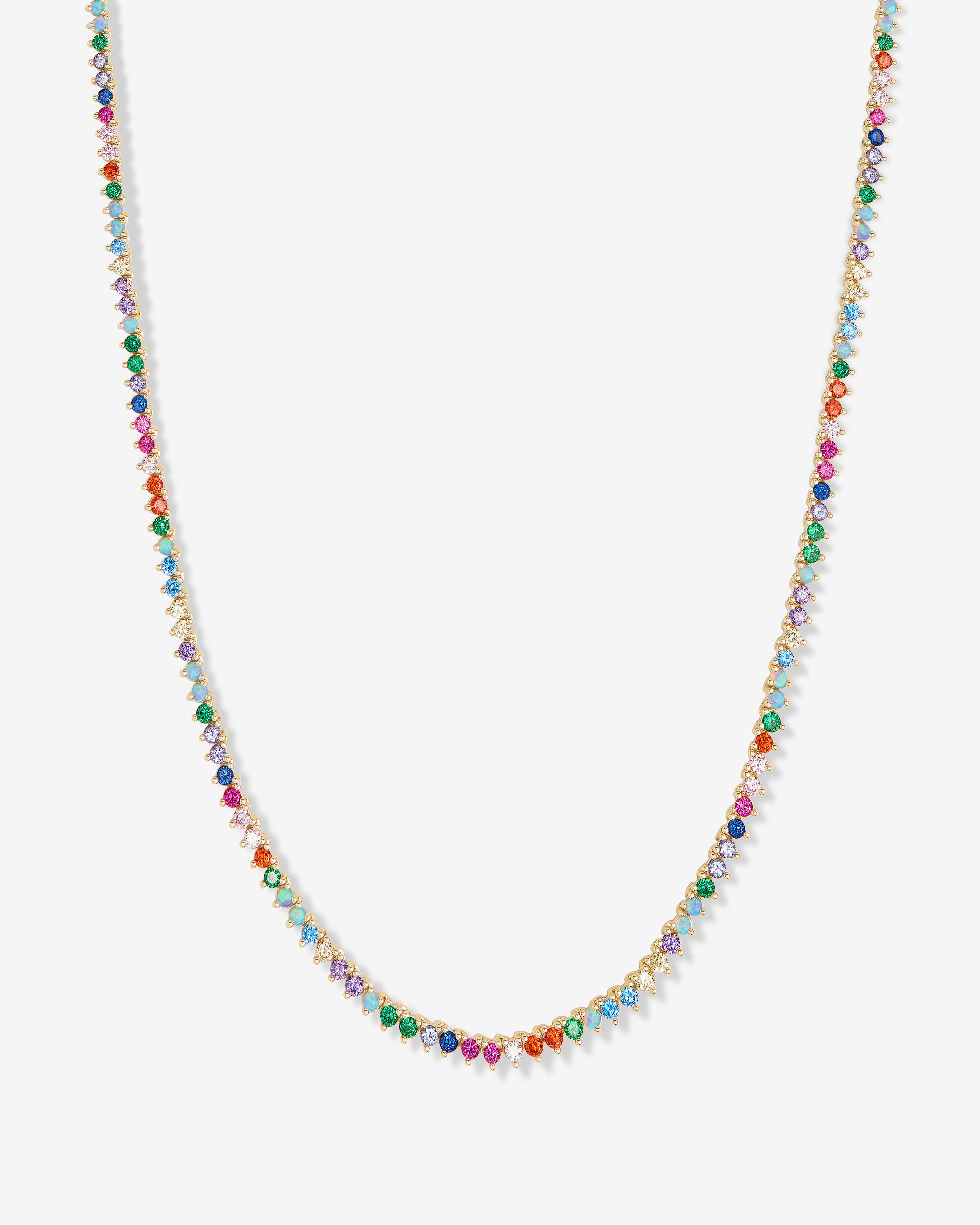 Not Your Basic 2mm Gold Multi-Stone Tennis Necklace – Melinda