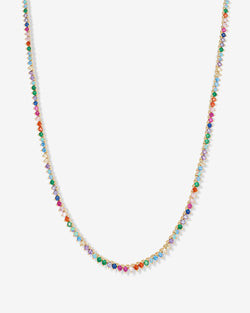 Not Your Basic Tennis Necklace 2mm - Gold|Multi Stone