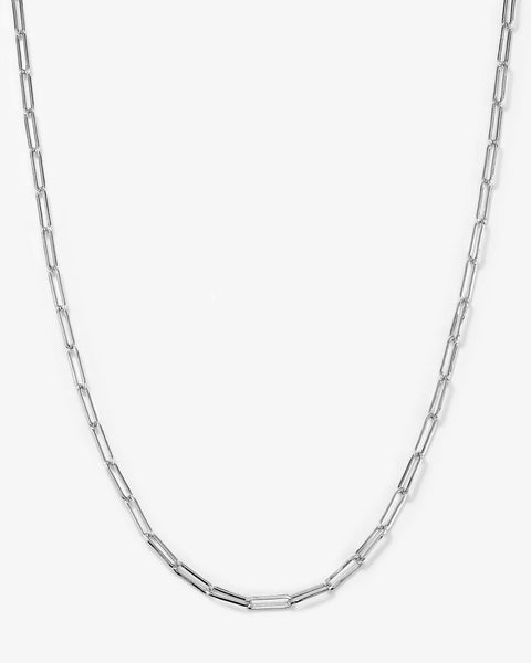 完売品　Silver Necklace SP-Small Elegant Samantha Silver Chain Necklace 3mm - Paperclip – Melinda