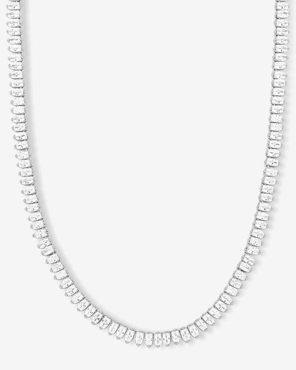 Baby "She's So Fine" Tennis Necklace 16" - Silver|White Diamondettes
