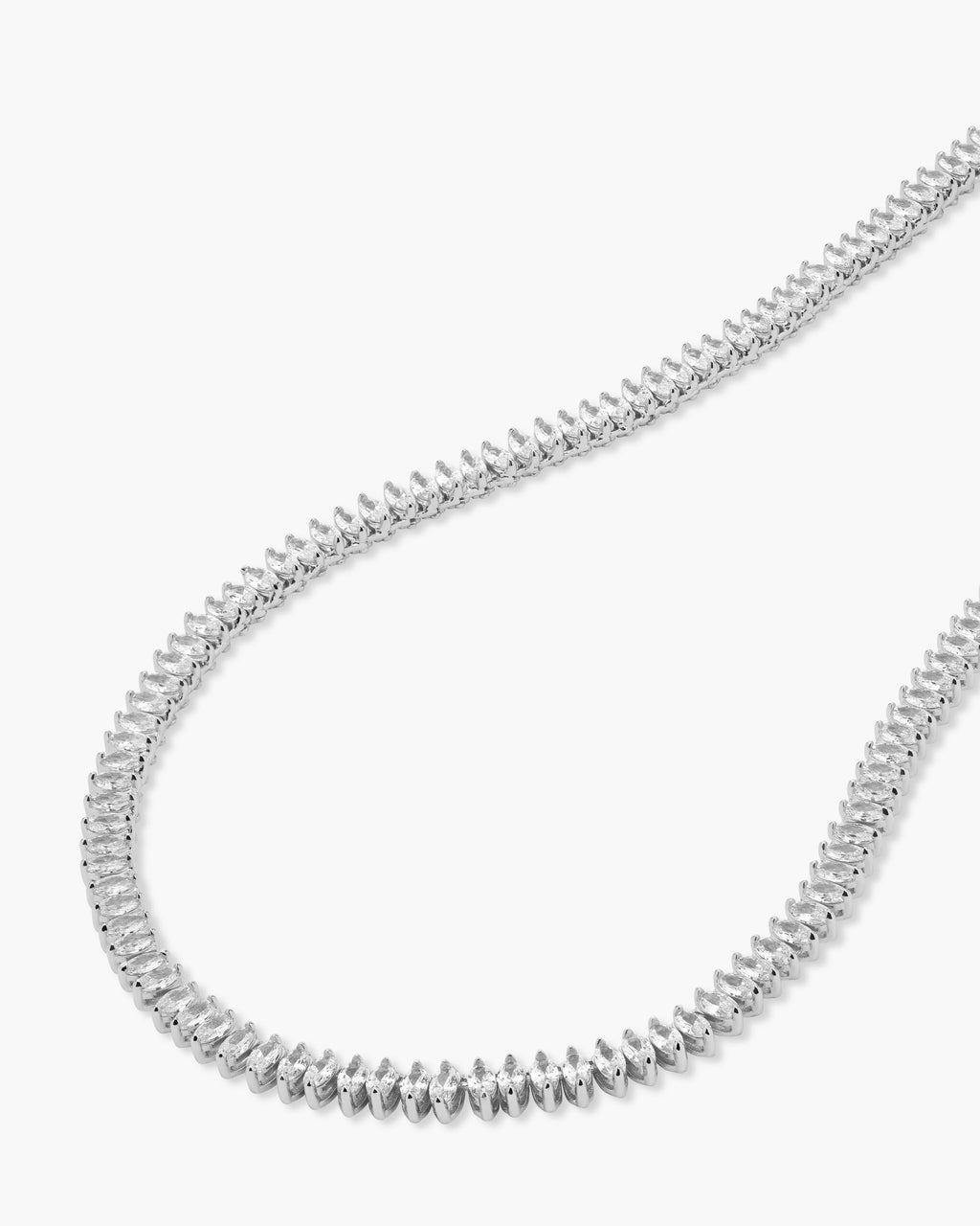 Baby "She's So Fine" Tennis Necklace - Silver|White Diamondettes