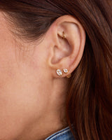 Baby "She's So Fine" Stud Earrings - Gold|White Diamondettes