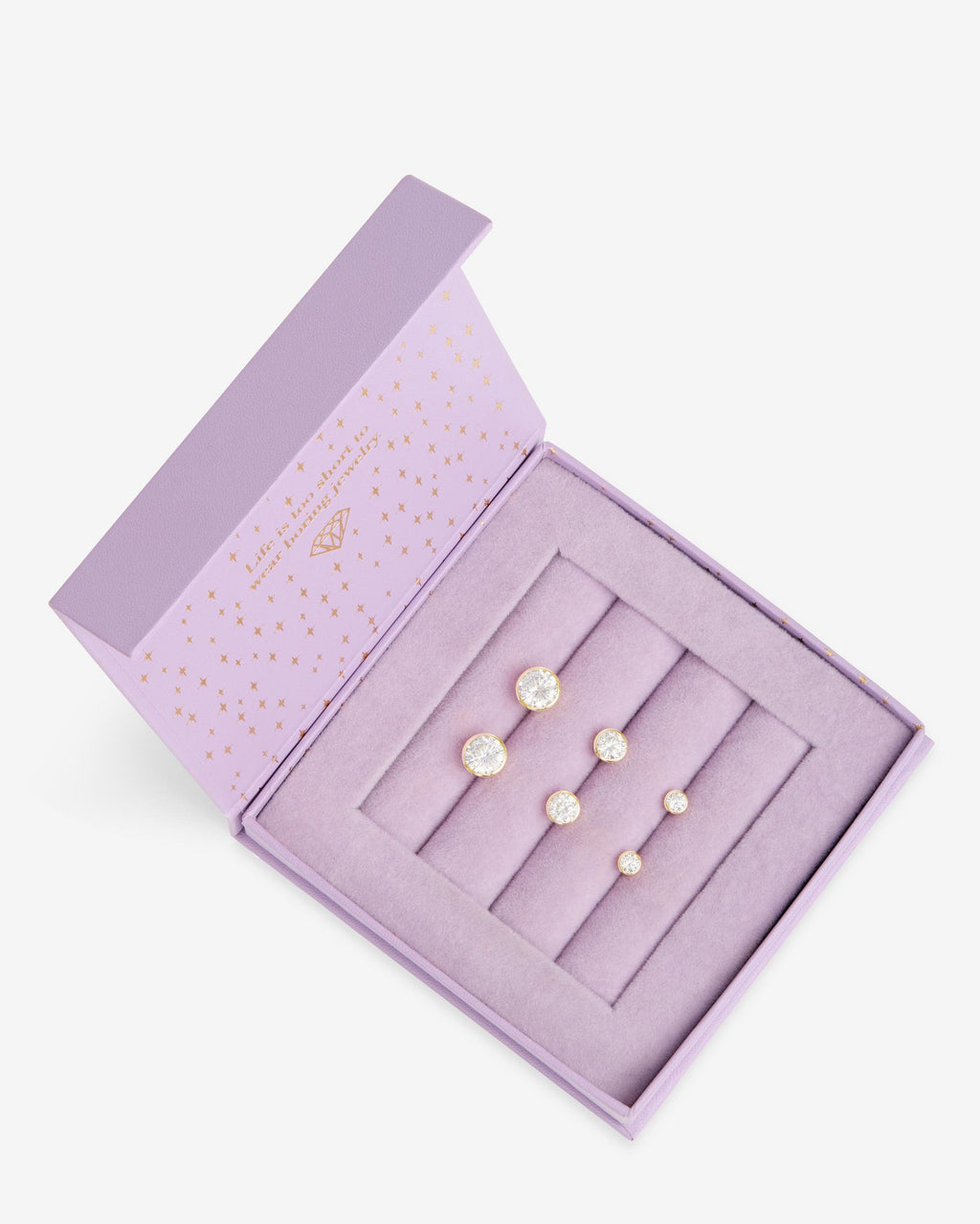 Baroness Stud Set - Gold|White Diamondettes