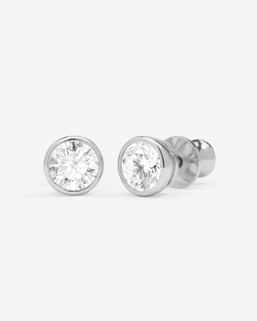 Baroness 6mm Studs Silver White Diamondettes
