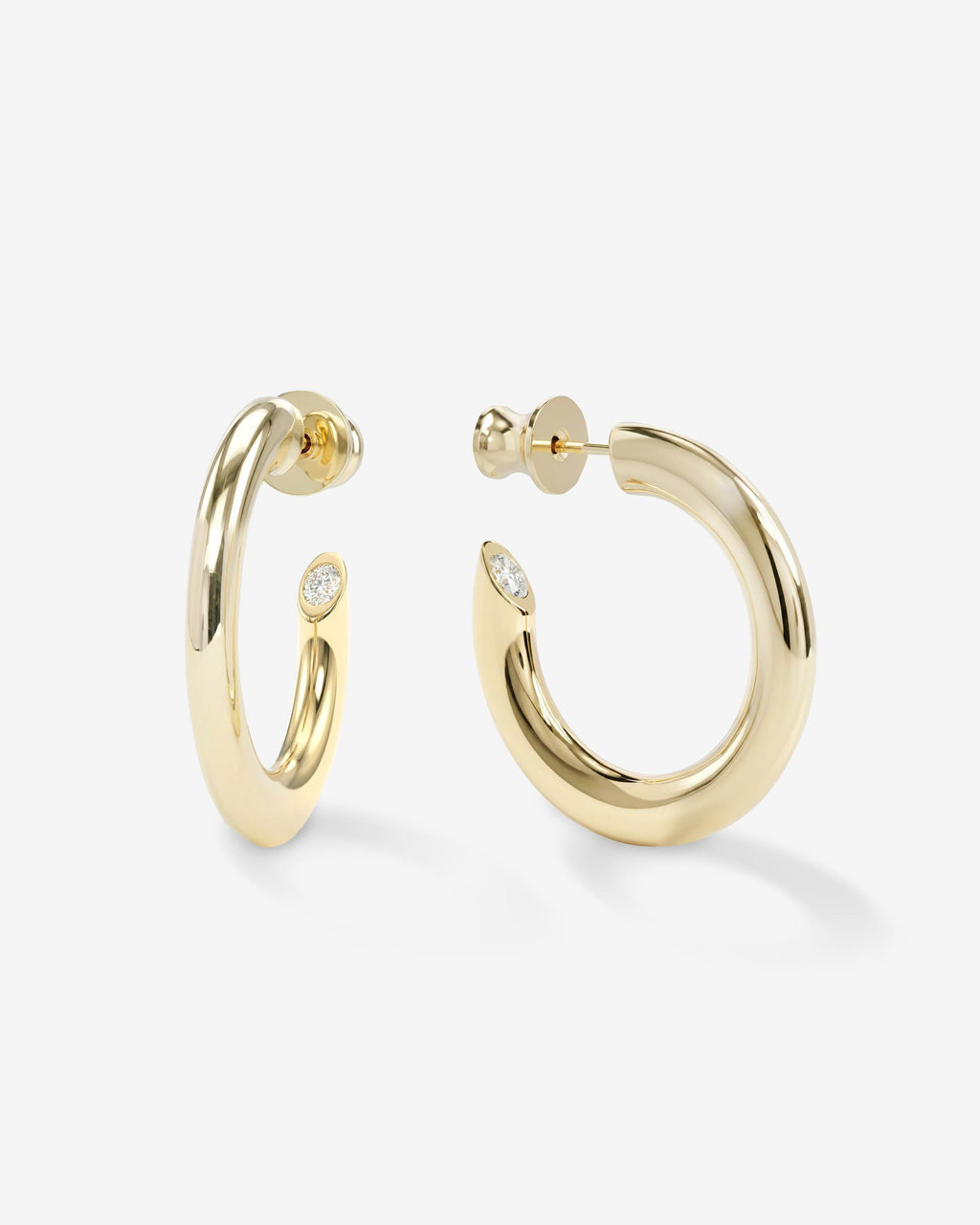 Beacon Hoops 1" - Gold|White Diamondettes