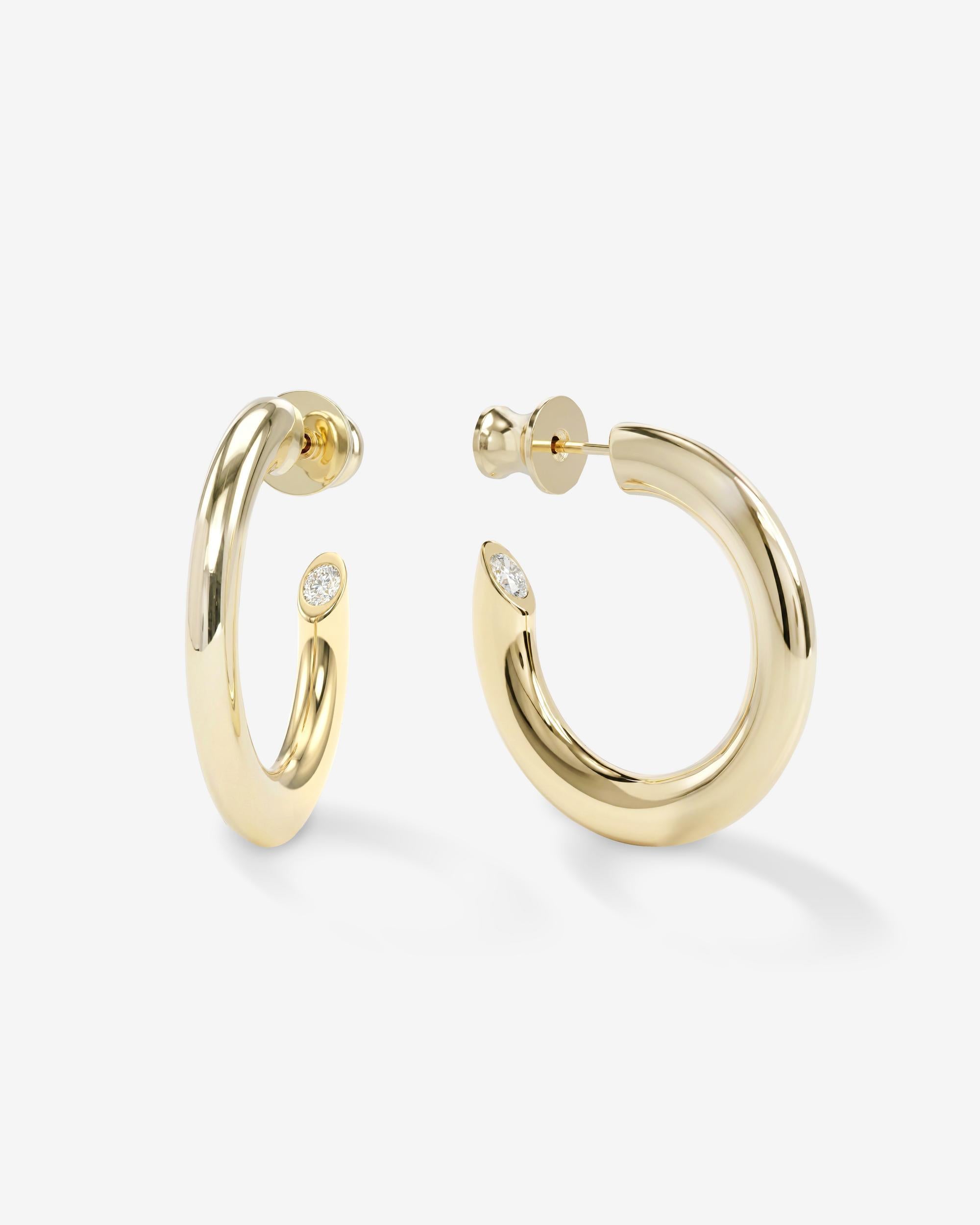 Beacon Hoops 1" - Gold|White Diamondettes