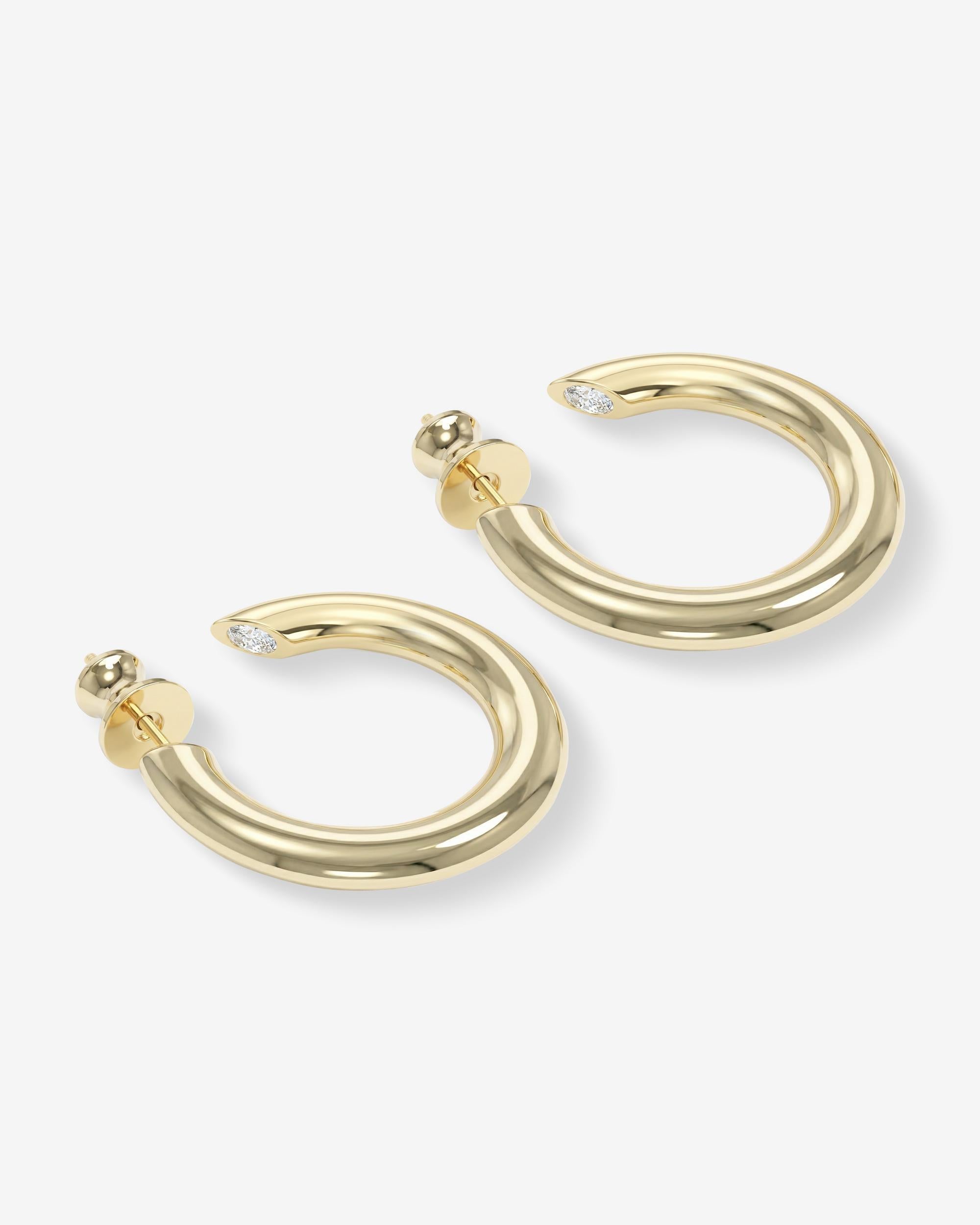 Beacon Hoops 1" - Gold|White Diamondettes