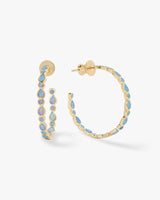 Baby Isla Blue Opal Hoop Earring - 1"