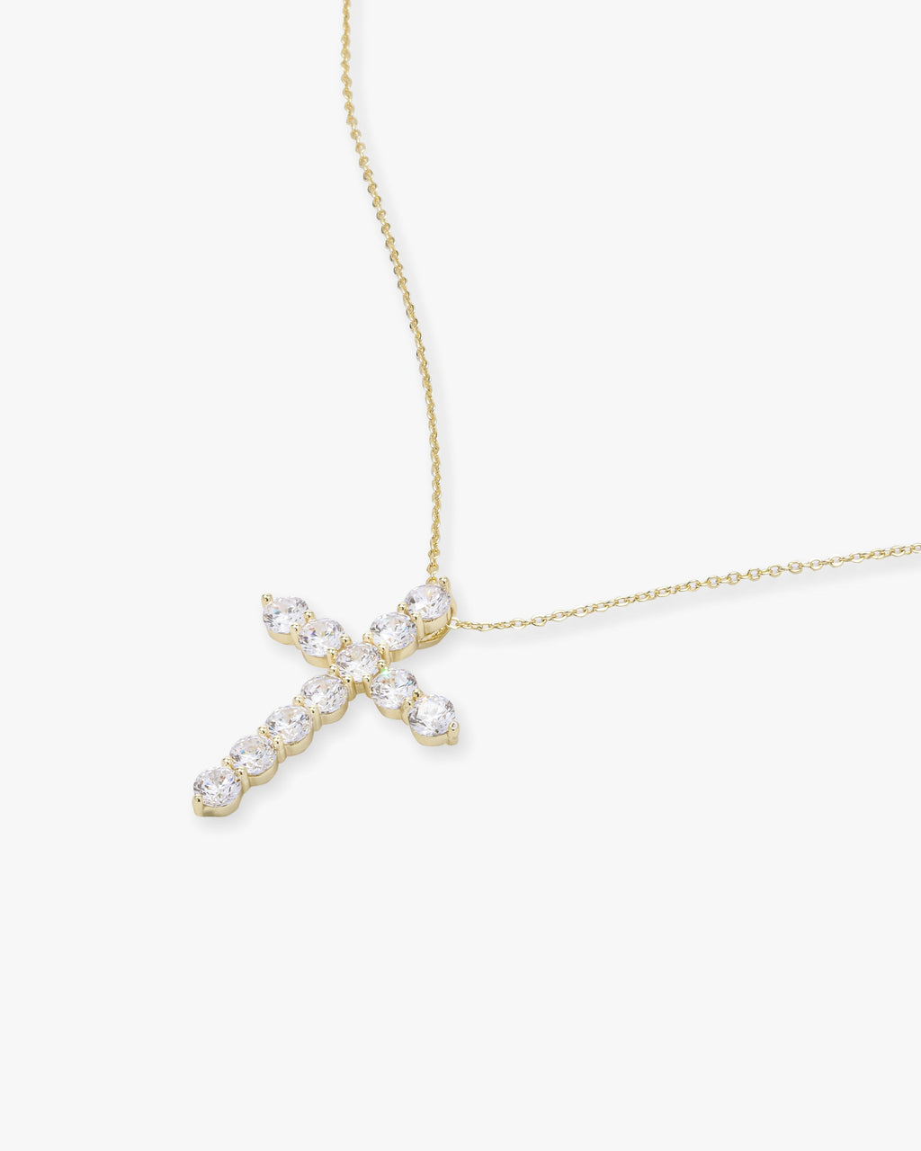"Oh She Fancy" Cross Pendant - Gold|White Diamondettes