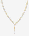 Duchess Lariat Tennis Necklace - Gold|White Diamondettes