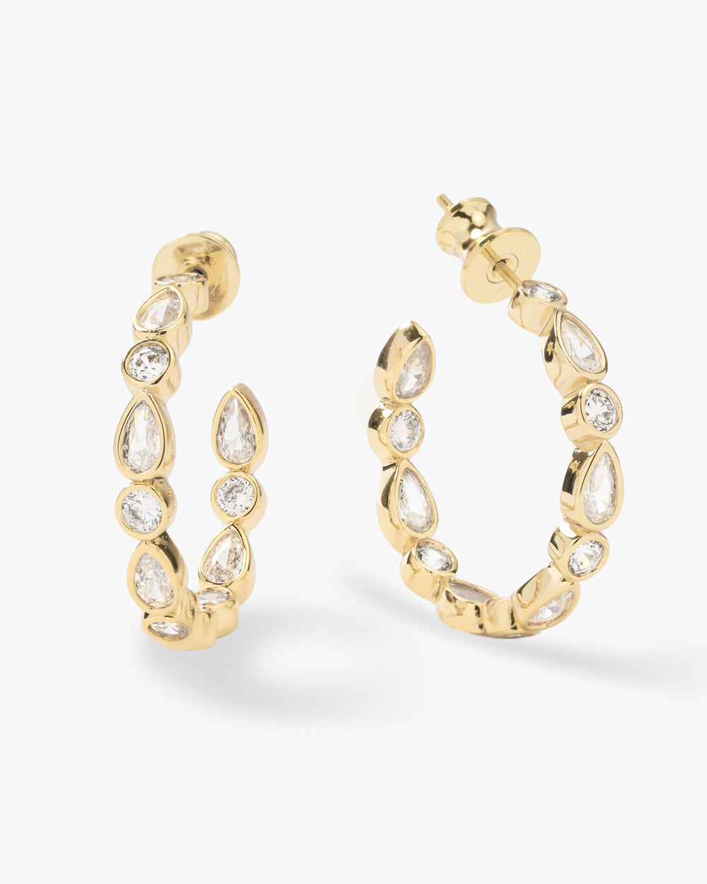 MINI ISLA PEARL HOOPS- GOLD/WHITE main image 0