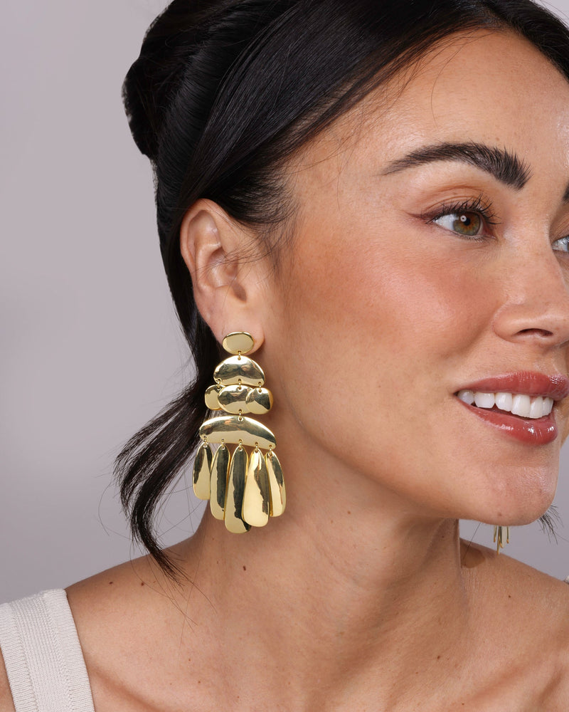 Mama "She's A Natural" Chandelier Earrings - Gold