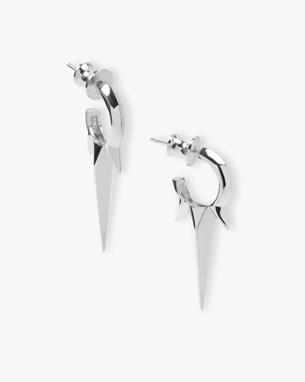 Gabriella Smooth Triple Spike Earrings - Silver