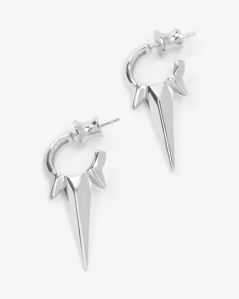 Gabriella Smooth Triple Spike Earrings - Silver