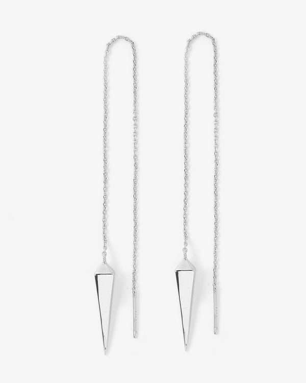 Gabriella Smooth Threader Earrings - Silver