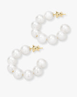Life's A Ball Pearl Hoops - Gold
