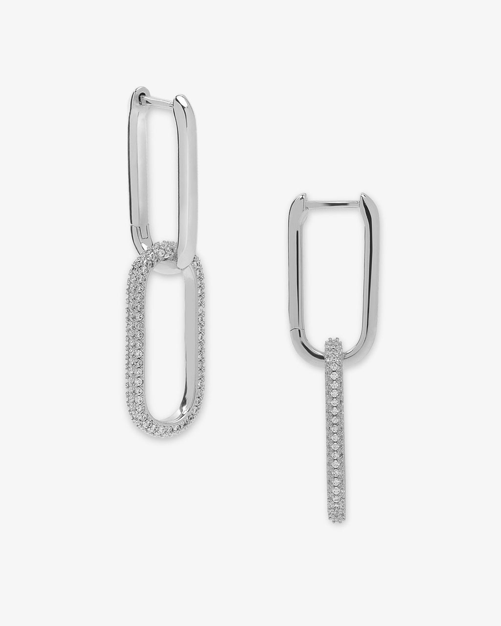 Carrie Pavé Chain Convertible Huggies Silver White Diamondettes