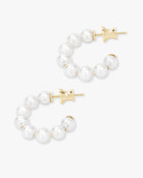 Baby Life's A Ball Pearl Hoops - Gold