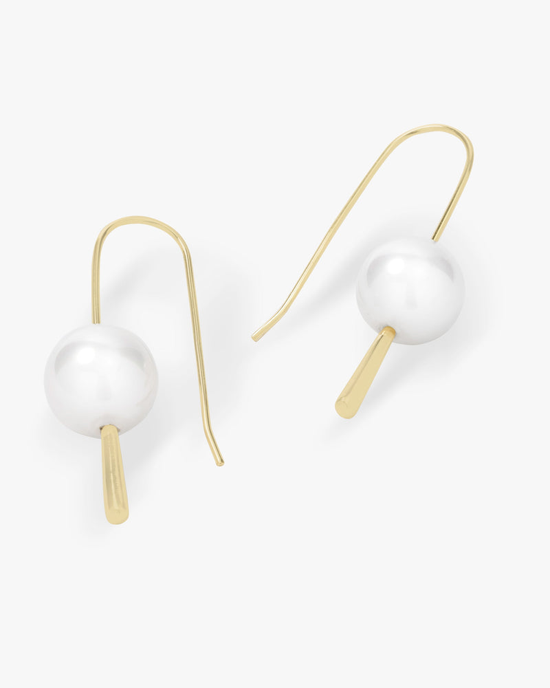 Perfect Pearl Hook Earrings - Gold
