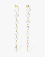 Perfect Pearl 7-Drop Spike Earrings - Gold