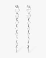Perfect Pearl 7-Drop Spike Earrings - Silver