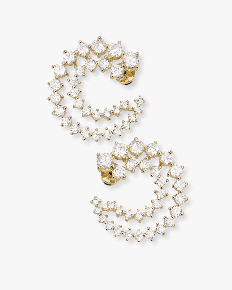 Dynasty Earrings - Gold|White Diamondettes