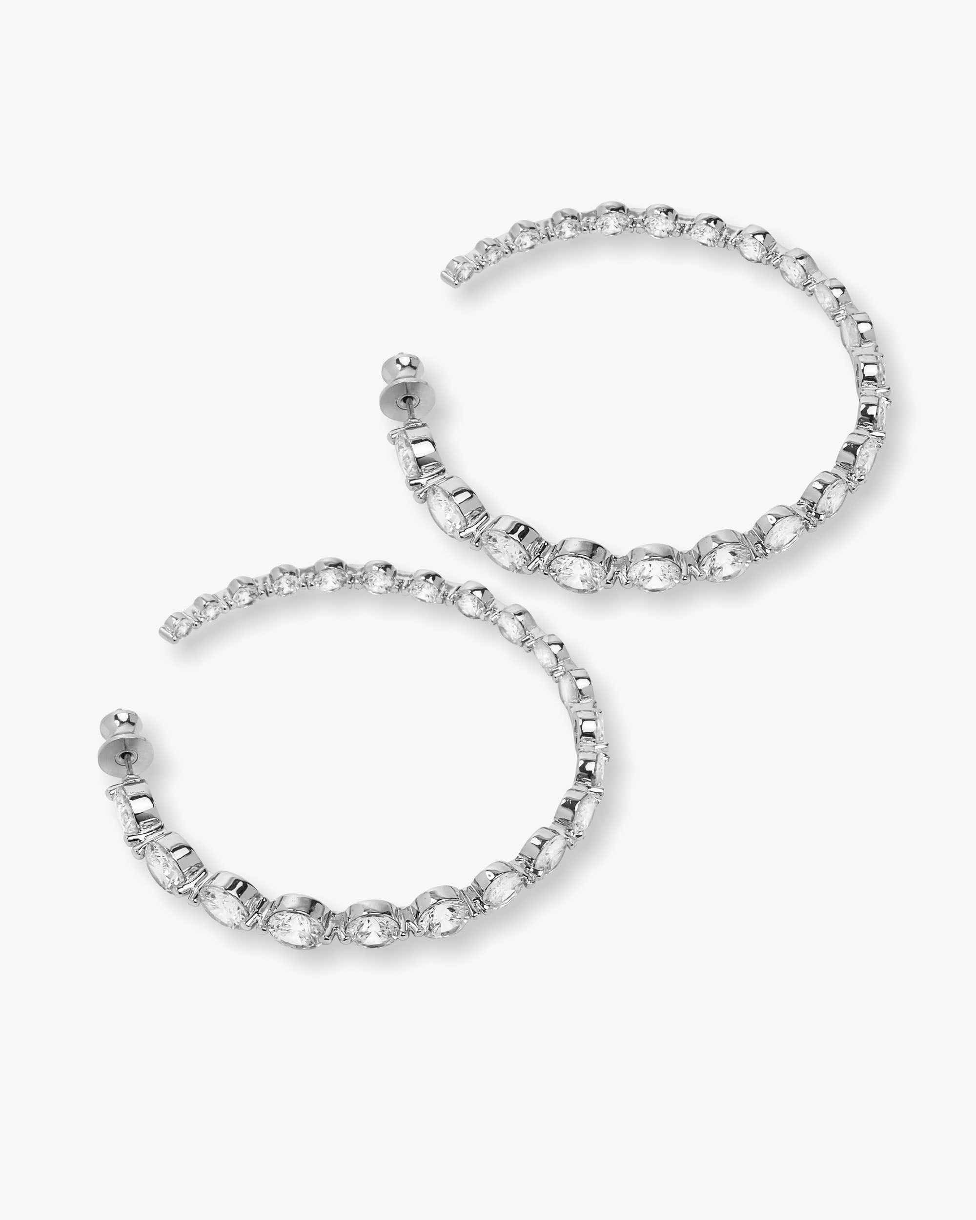 She's an Icon Hoops 2" - Silver|White Diamondettes