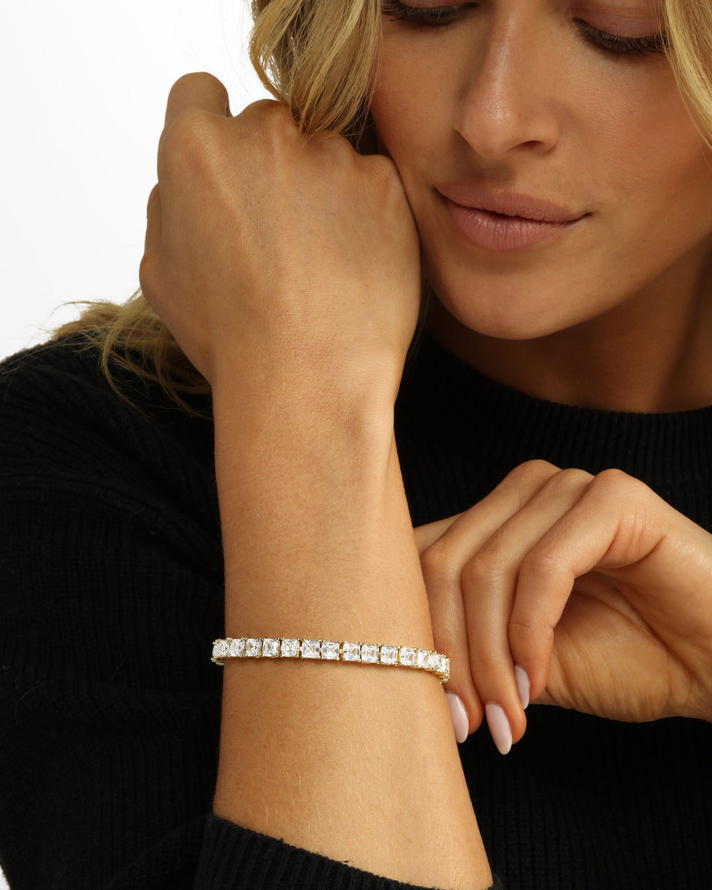 The Queen's Tennis Bracelet 5mm - Gold|White Diamondettes