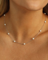 Perfect Pearl Infinity Necklace - Silver