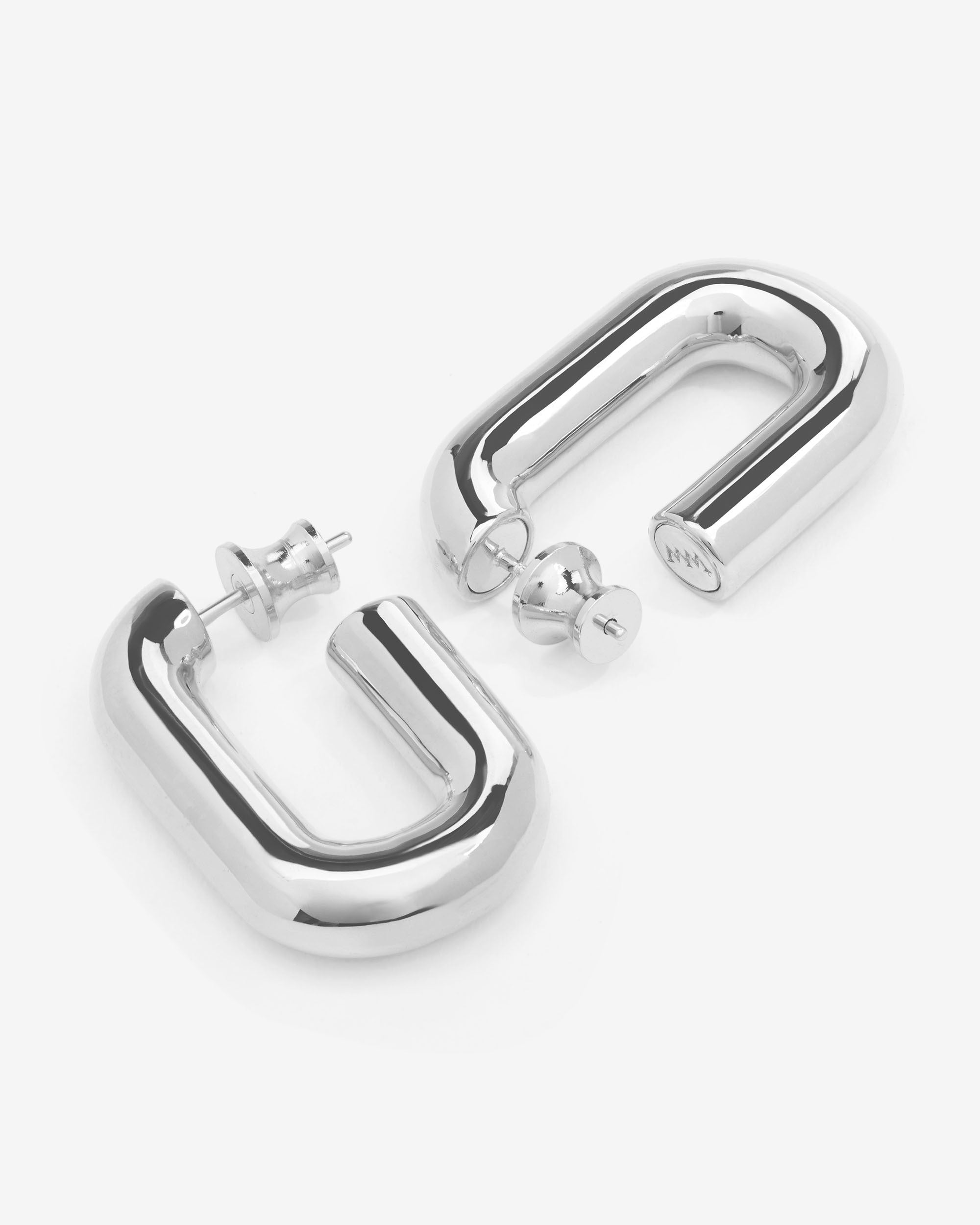 Frankie Chain Huggies - Silver