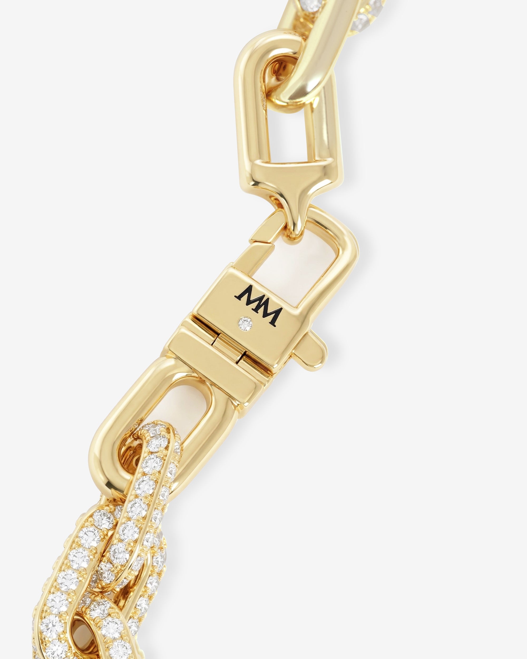 Frankie Pavé Chain Necklace 10mm - Gold|White Diamondettes