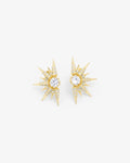 Gabriella Sunburst Stud Earrings - Gold|White Diamondettes
