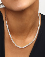 Grand Heiress Tennis Necklace 18" - Gold|White Diamondettes
