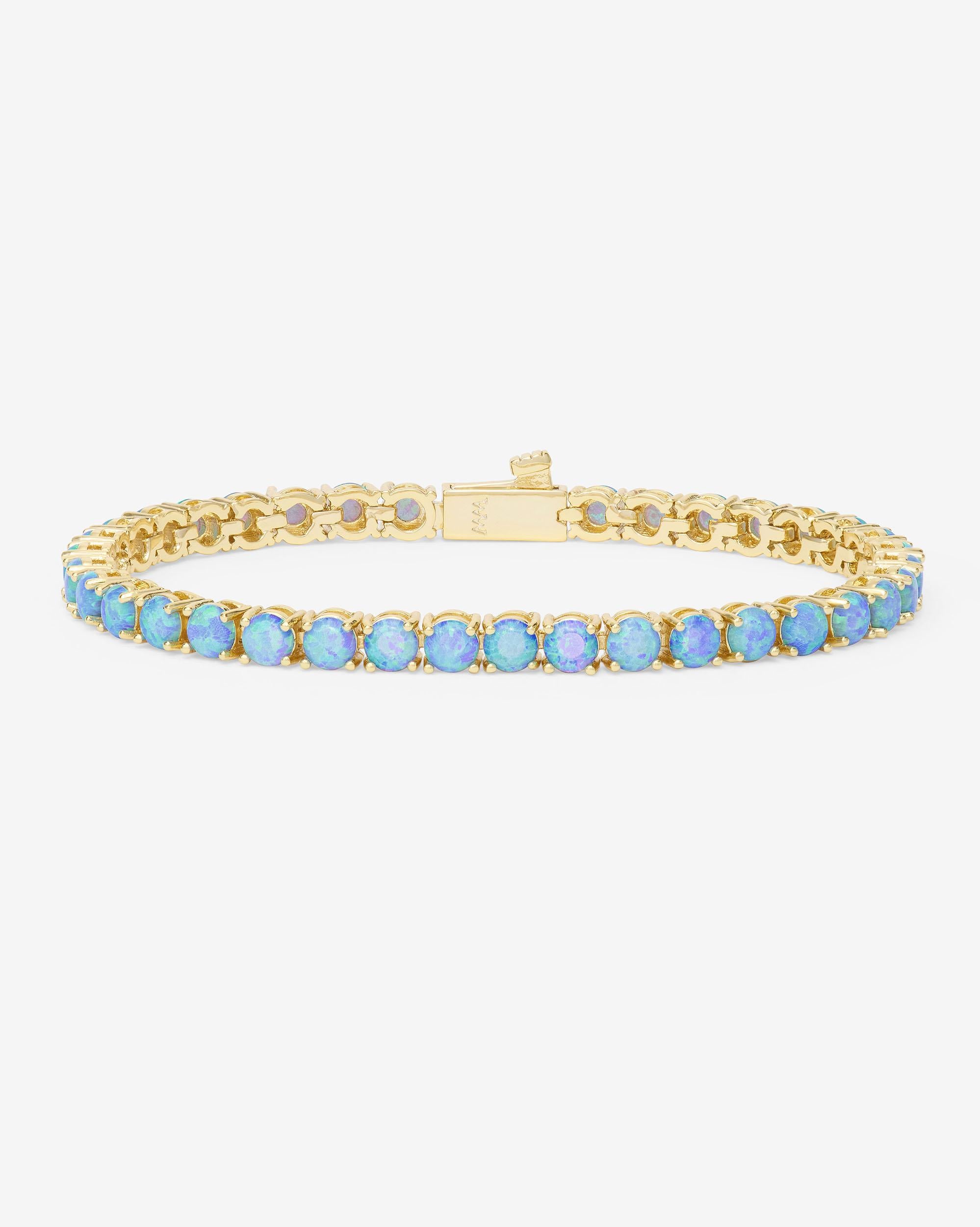 Grand Heiress Tennis Bracelet 4mm - Gold|Blue Opal