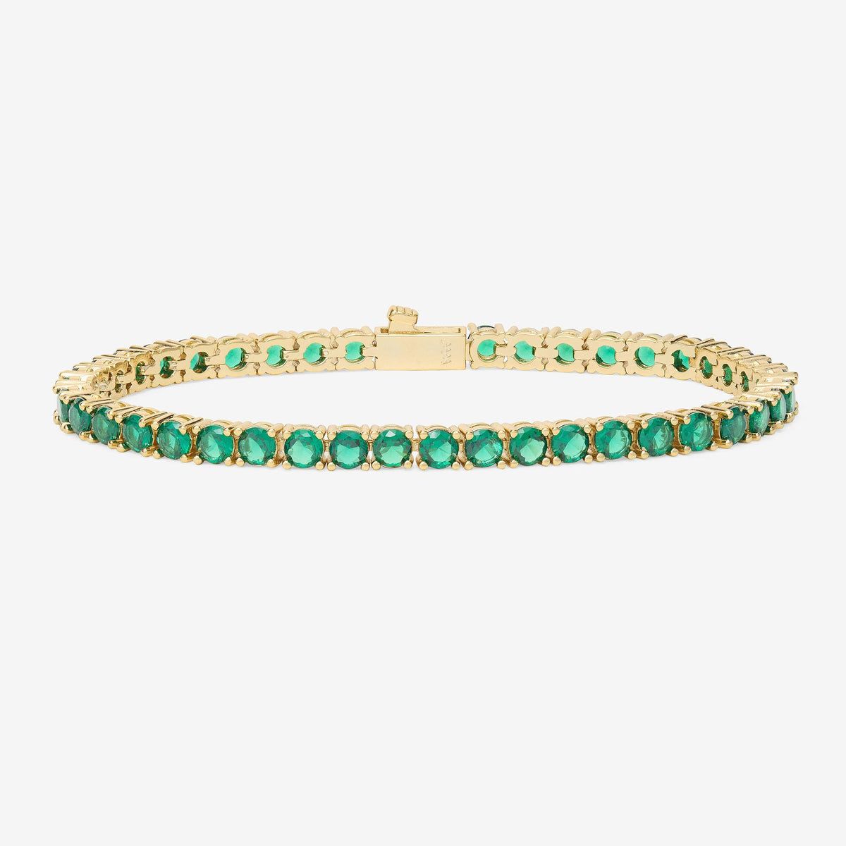 Grand Heiress Tennis Bracelet Gold Emerald 6