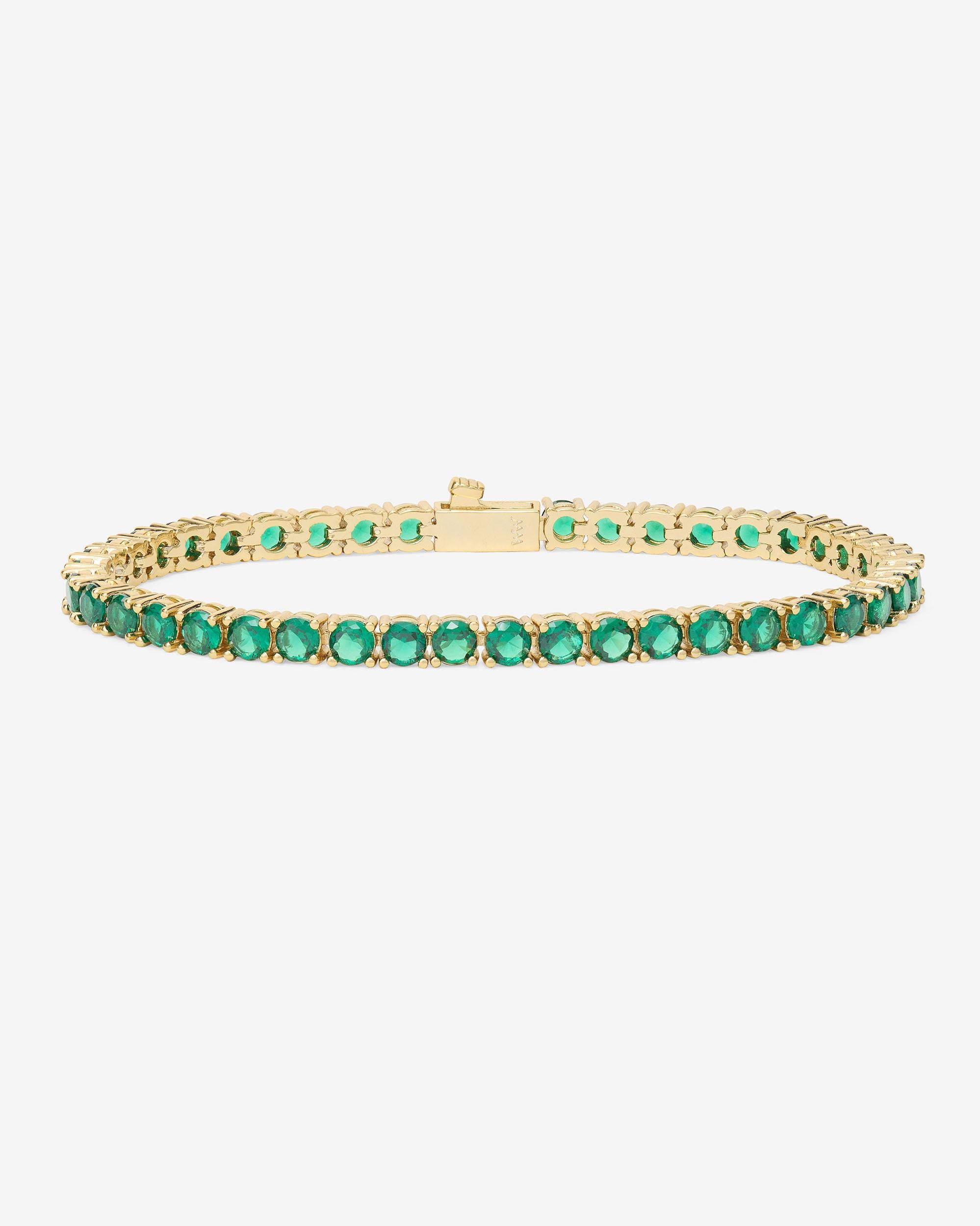 Grand Heiress Tennis Bracelet 4mm - Gold|Emerald