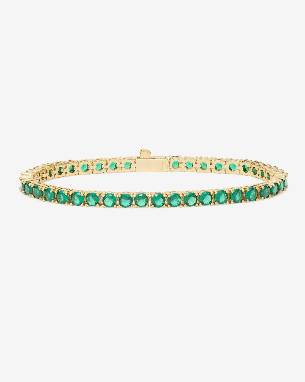 Grand Heiress Tennis Bracelet 4mm Gold Emerald