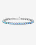 Grand Heiress Tennis Bracelet 4mm - Silver|Blue Opal