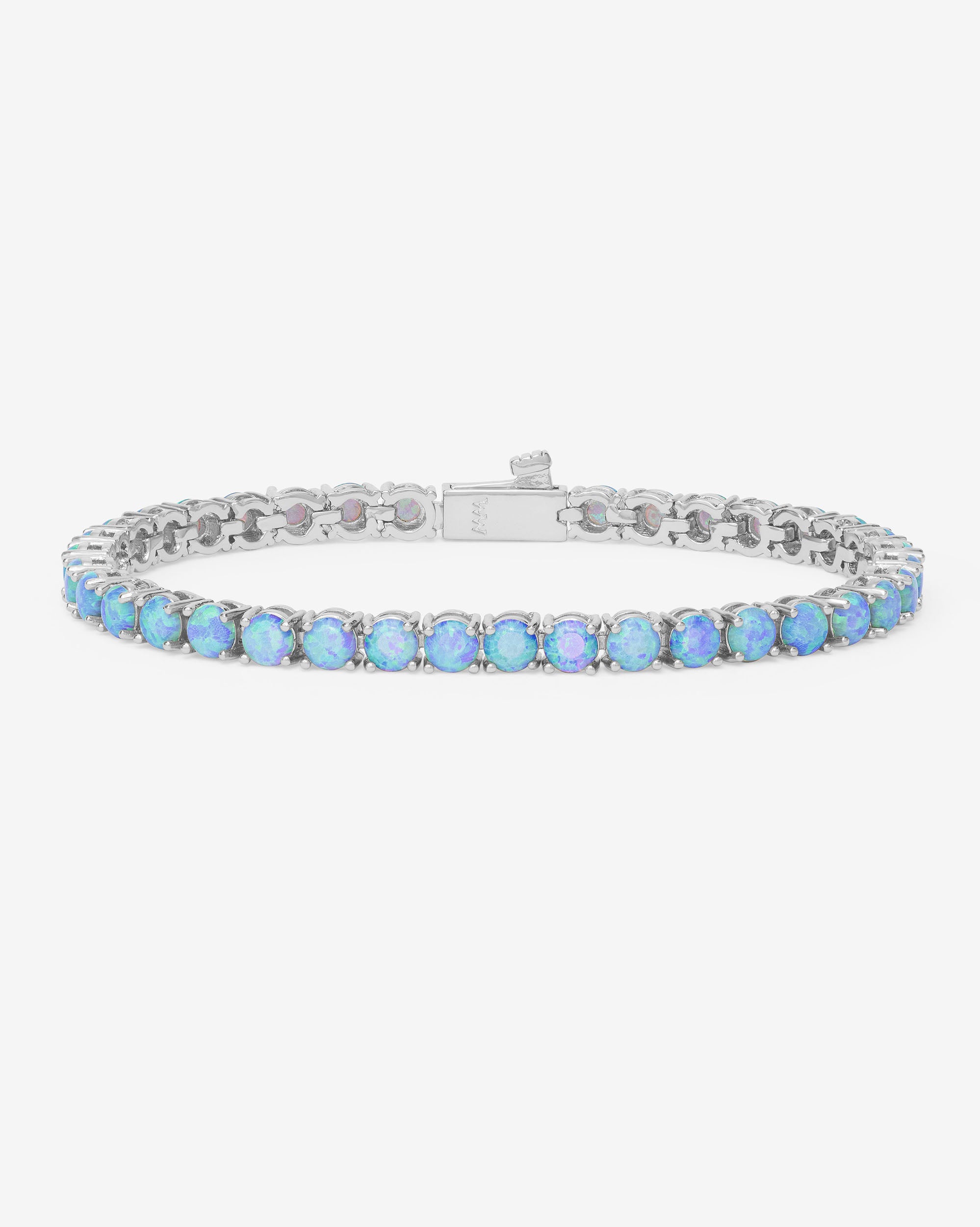 Grand Heiress Tennis Bracelet 4mm - Silver|Blue Opal