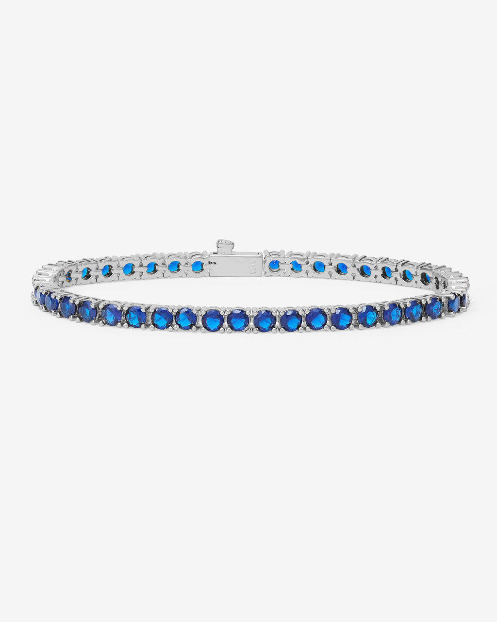 Grand Heiress Tennis Bracelet 4mm - Silver|Blue Sapphire Diamondettes