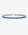 Grand Heiress Tennis Bracelet 4mm - Silver|Blue Sapphire Diamondettes