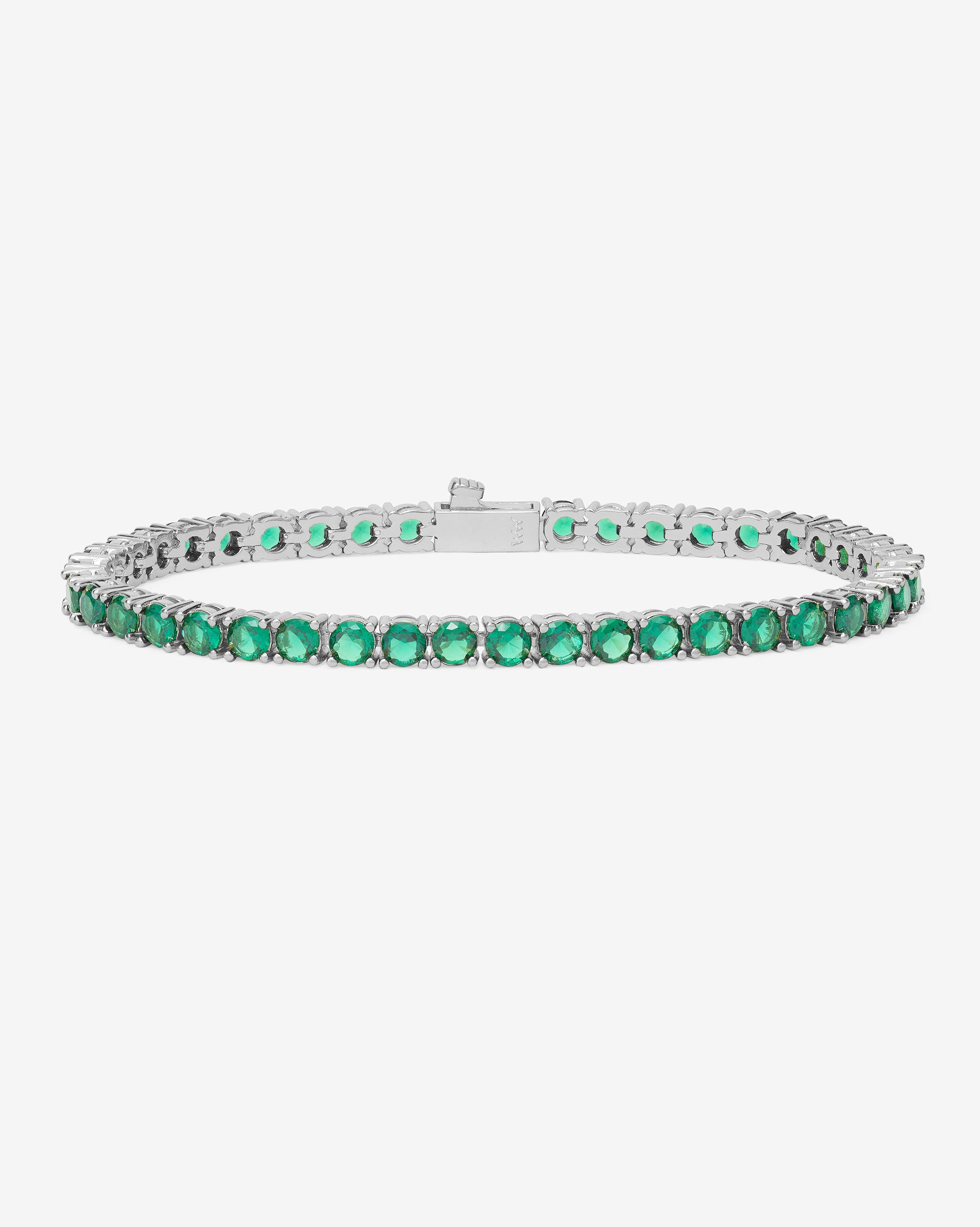 Grand Heiress Tennis Bracelet 4mm - Silver|Emerald