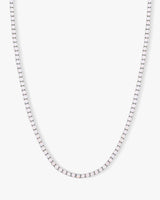 Grand Heiress Tennis Necklace 18" - Silver|White Opal