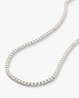Grand Heiress Tennis Necklace 16" - Silver|White Opal