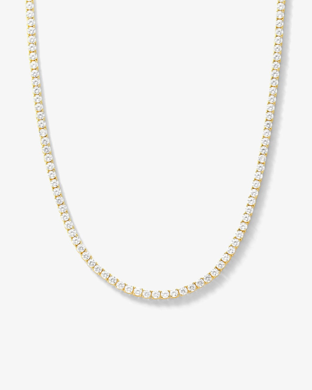 Grand Heiress Tennis Necklace 4mm - Gold|White Diamondettes