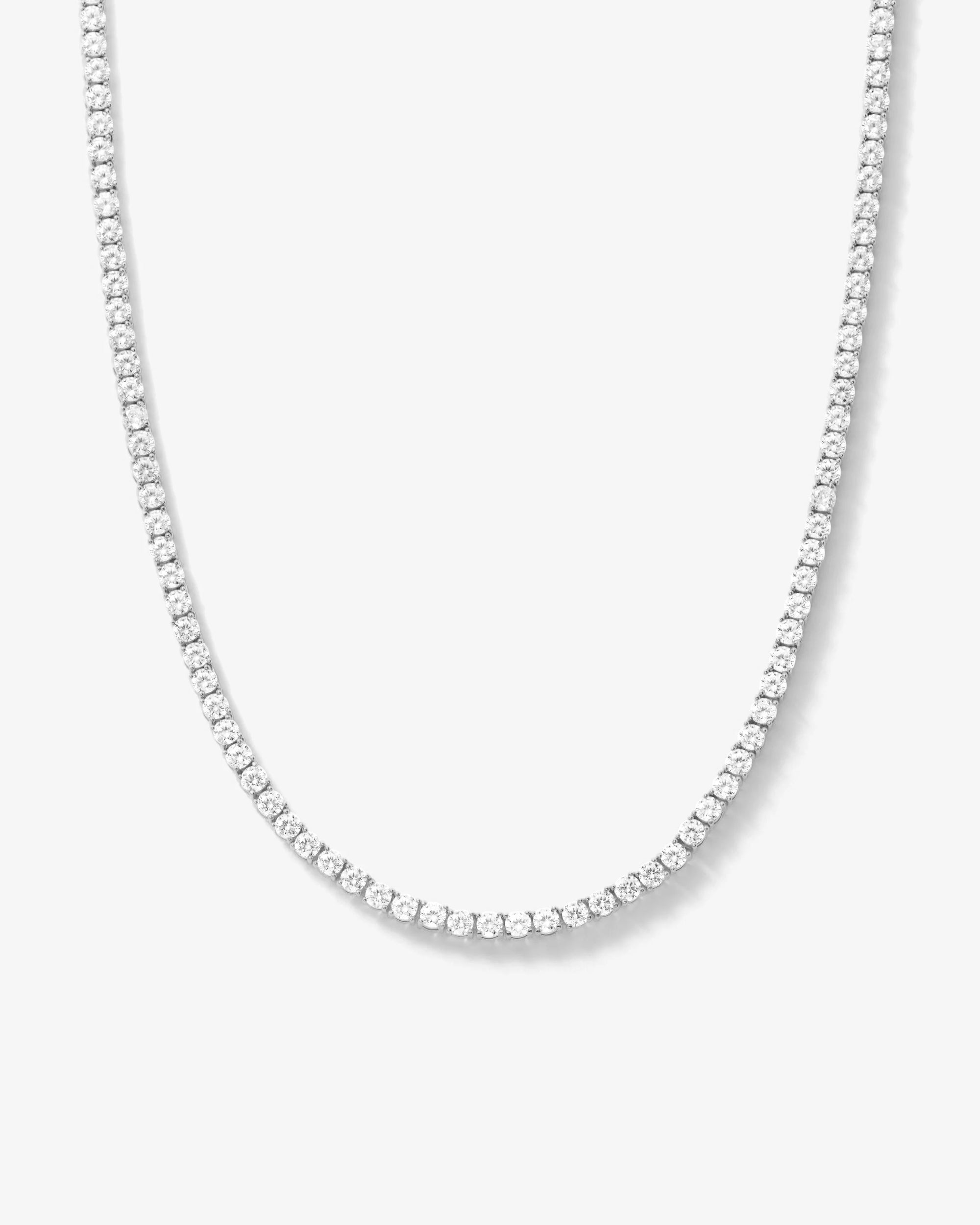 Grand Heiress Tennis Necklace 4mm - Silver|White Diamondettes